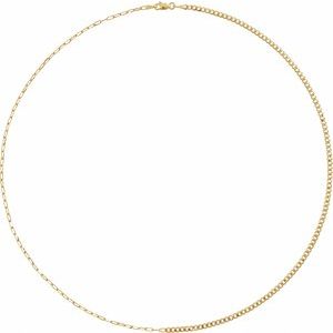 14K Yellow 2.7 mm Curb & Paperclip-Style 18" Chain