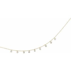 14K Yellow Imitation White Cubic Zirconia Station 16" Necklace