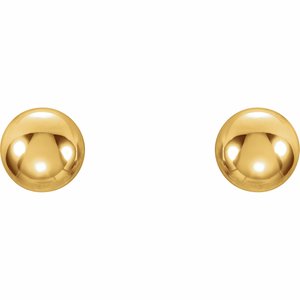 14K Yellow 4 mm Ball Stud Earrings