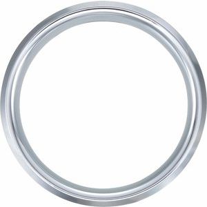 White Tungsten 8 mm Satin & Beveled-Edge Band Size 10