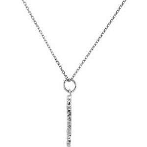 14K White 1/5 CTW Natural Diamond Girl 16" Necklace