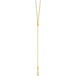 14K Yellow Circle & Bar 16-18" Y Necklace