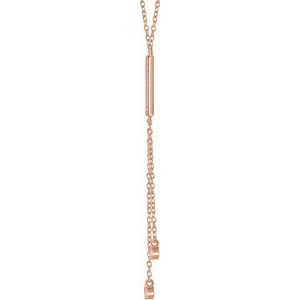 14K Rose 1/10 CTW Natural Diamond 16-18" Y Necklace