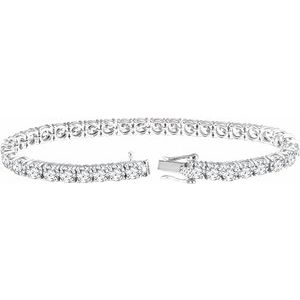 Sterling Silver Imitation White Cubic Zirconia 7" Line Bracelet