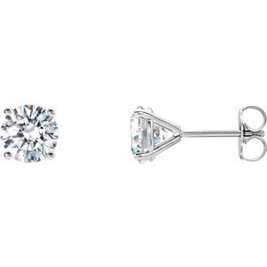 14K White 2 CTW Lab-Grown Diamond 4-Prong Stud Earrings