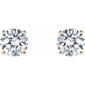 14K Rose 1 CTW Lab-Grown Diamond 4-Prong Stud Earrings