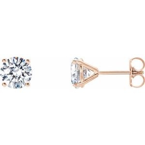 14K Rose 1/2 CTW Lab-Grown Diamond 4-Prong Stud Earrings