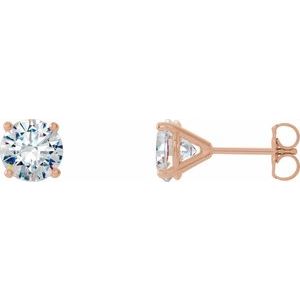 14K Rose 2 CTW Lab-Grown Diamond 4-Prong Stud Earrings