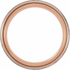 18K Rose Gold PVD Tungsten 8 mm Grooved Band Size 10