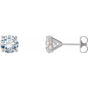 14K White 1/2 CTW Lab-Grown Diamond 4-Prong Stud Earrings