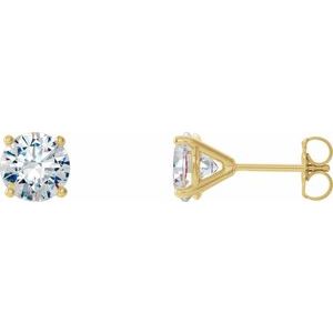 14K Yellow 1/2 CTW Lab-Grown Diamond 4-Prong Stud Earrings