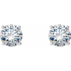 14K White 1/2 CTW Lab-Grown Diamond 4-Prong Stud Earrings