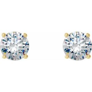 14K Yellow 2 CTW Lab-Grown Diamond 4-Prong Stud Earrings