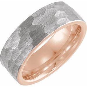 18K Rose Gold PVD Tungsten 8 mm Band Size 10