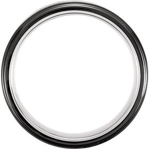 Tungsten & Ceramic Couture® 8 mm Ridged Band Size 11