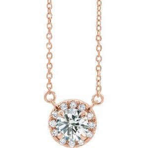 14K Rose 7/8 CTW Lab-Grown Diamond French-Set 16-18" Necklace