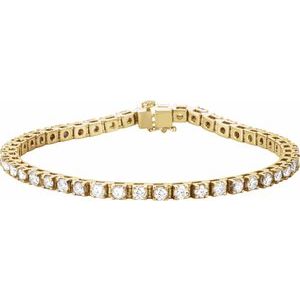 14K Yellow 4 3/4 CTW Lab-Grown Diamond Line 7" Bracelet