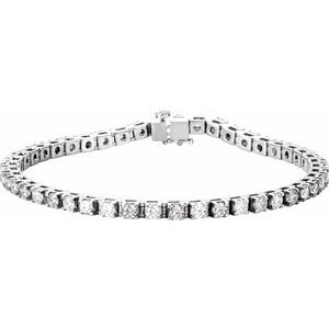 14K White 4 3/4 CTW Lab-Grown Diamond Line 7" Bracelet