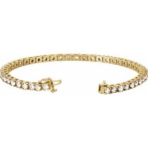 14K Yellow 4 3/4 CTW Lab-Grown Diamond Line 7" Bracelet