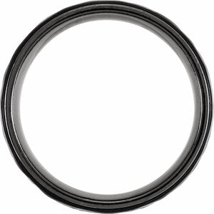 Black Titanium 8 mm Grooved Flat Edge Band Size 10