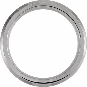 White PVD Tungsten 8 mm Beveled-Edge Band Size 10 with Ice Finish