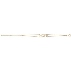 14K Yellow 1/4 CTW Natural Diamond Hope 5-7" Bracelet