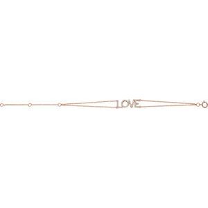 14K Rose 1/4 CTW Natural Diamond Love 5-7" Bracelet