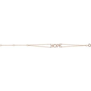 14K Rose 1/4 CTW Natural Diamond Hope 5-7" Bracelet