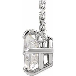 14K White 1/2 CTW Natural Diamond Solitaire 16" Necklace