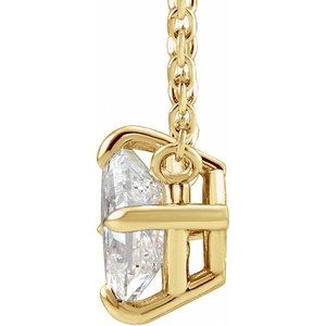 14K Yellow 1/2 CTW Natural Diamond Solitaire 16" Necklace