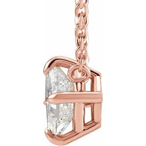 14K Rose 1/2 CTW Natural Diamond Solitaire 16" Necklace