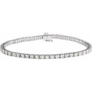 14K White 4 CTW Lab-Grown Diamond Line 7 1/4" Bracelet