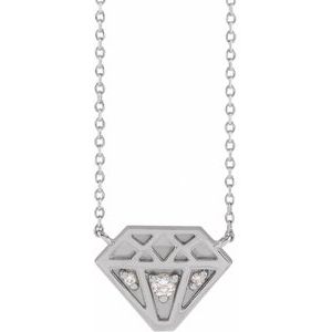 14K White .07 CTW Natural Diamond 18" Necklace