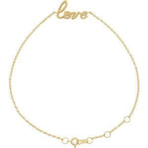 14K Yellow Love 6 1/2-7 1/2" Bracelet