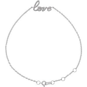 14K White Love 6 1/2-7 1/2" Bracelet