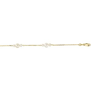 14K Yellow Cultured White Freshwater Pearl 17" Necklace