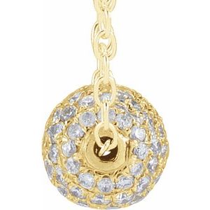 14K Yellow 6 mm 3/8 CTW Natural Diamond Ball 16-18" Necklace