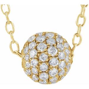 14K Yellow 6 mm 3/8 CTW Natural Diamond Ball 16-18" Necklace