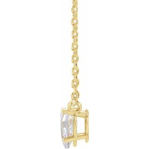 14K Yellow 1/3 CT Natural Diamond Solitaire 16-18" Necklace