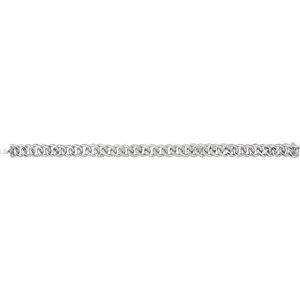 14K White 3/4 CTW Natural Diamond Curb 7" Bracelet