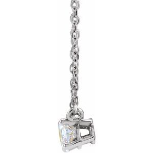 14K White 1/4 CTW Lab-Grown Diamond Solitaire 16-18" Necklace