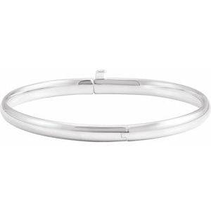 14K White Baby Bangle 5 1/2" Bracelet