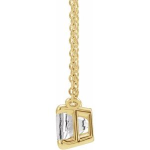 14K Yellow Natural White Sapphire 18" Necklace