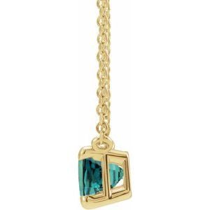 14K Yellow Lab-Grown Alexandrite 18" Necklace