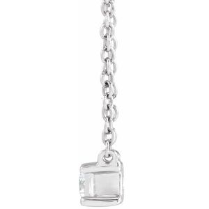 14K White 1/3 CT Lab-Grown Diamond 16-18" Necklace