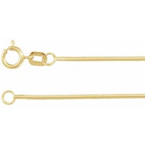 14K Yellow 1 mm Snake 16" Chain