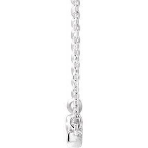 14K White 1/4 CTW Lab-Grown Diamond French-Set Bar 18" Necklace