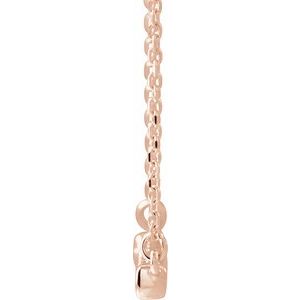 14K Rose 1/4 CTW Lab-Grown Diamond French-Set Bar 18" Necklace