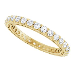 14K Yellow 9/10 CTW Lab-Grown Diamond Eternity Band Size 7