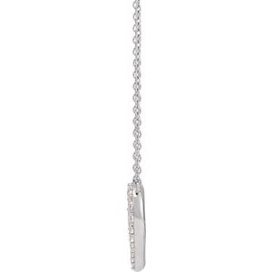 14K White 3/8 CTW Lab-Grown Diamond Heart 16-18" Necklace